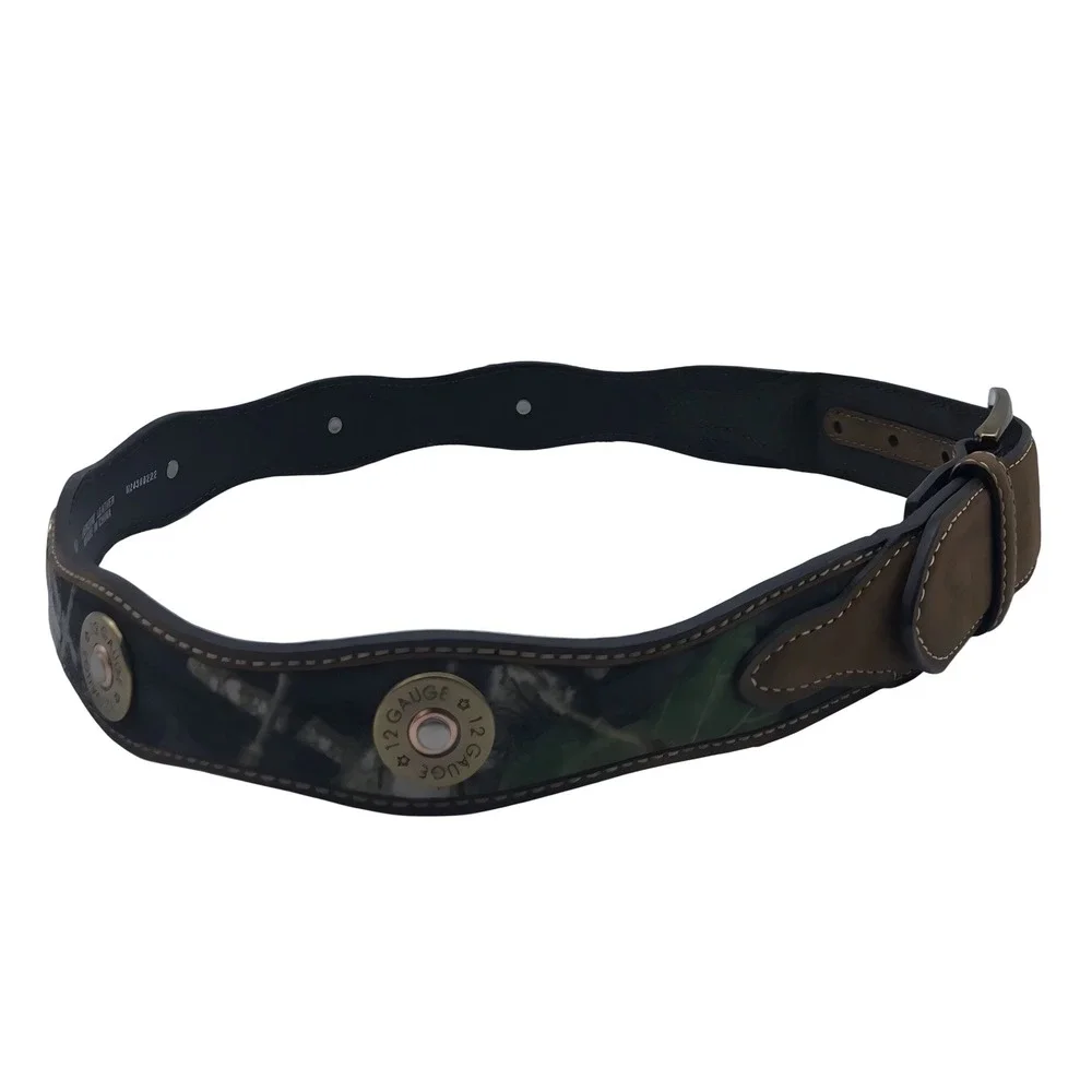 Nocona Mens‎ Brown Leather Camo Shotgun Shell Concho Belt Sz 46 N24366222 Hunter